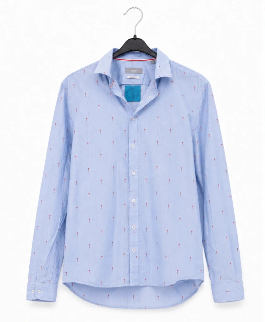 Chemise JBC slim fit bleu clair à motifs – Taille L – Élégante